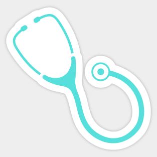 Aqua blue stethoscope Sticker